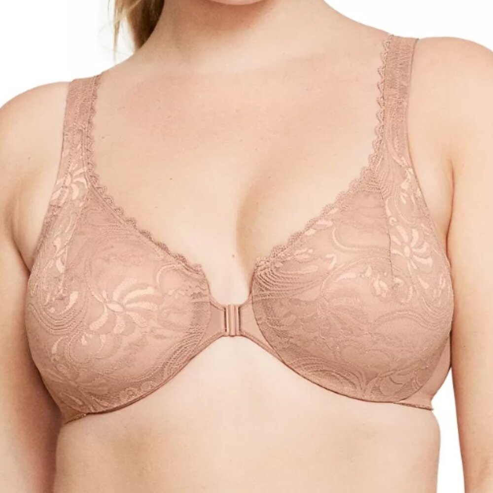 NEW Glamorise 9246 Wonderwire Lace Bra 38DD Nude